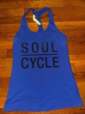 lululemon athletica Royal Blue Racerback Tank with Black Logo